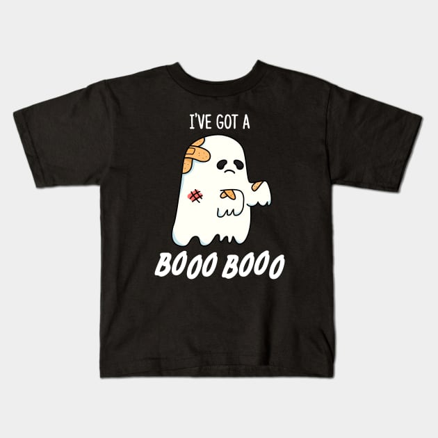 I've Got A Boo-Boo Cute Ghost Pun. Kids T-Shirt by punnybone